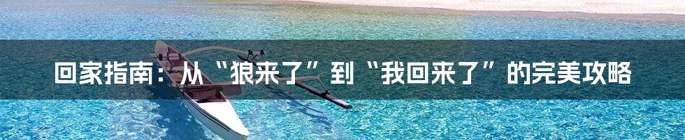 回家指南：从“狼来了”到“我回来了”的完美攻略