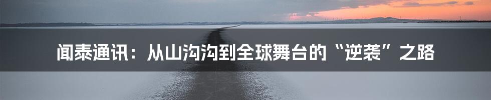 闻泰通讯:从山沟沟到全球舞台的“逆袭”之路