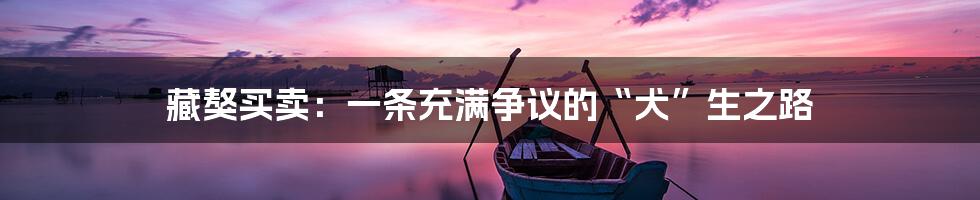 藏獒买卖:一条充满争议的“犬”生之路