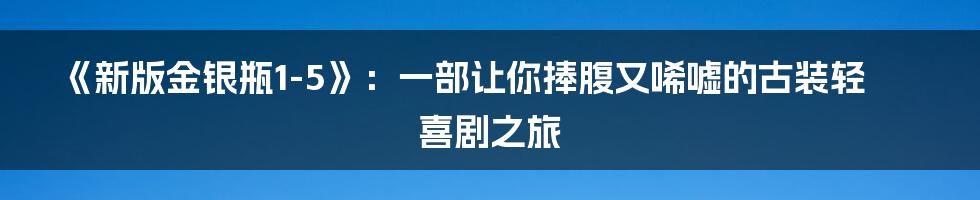 《新版金银瓶1-5》:一部让你捧腹又唏嘘的古装轻喜剧之旅