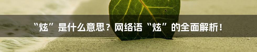 “炫”是什么意思?网络语“炫”的全面解析!
