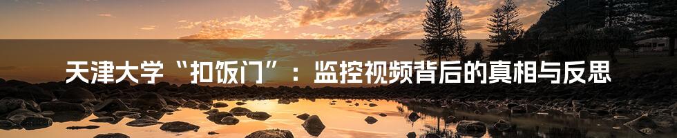 天津大学“扣饭门”：监控视频背后的真相与反思