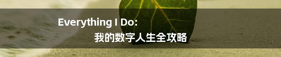 Everything I Do:  我的数字人生全攻略
