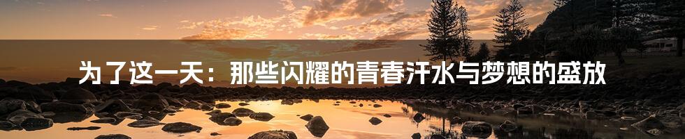 为了这一天：那些闪耀的青春汗水与梦想的盛放