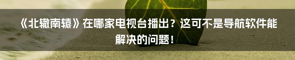 《北辙南辕》在哪家电视台播出?这可不是导航软件能解决的问题!