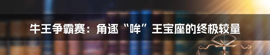 牛王争霸赛：角逐“哞”王宝座的终极较量
