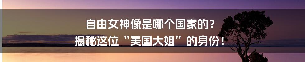 自由女神像是哪个国家的? 揭秘这位“美国大姐”的身份!