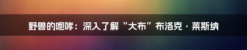 野兽的咆哮：深入了解“大布”布洛克·莱斯纳