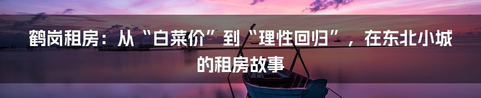 鹤岗租房：从“白菜价”到“理性回归”，在东北小城的租房故事