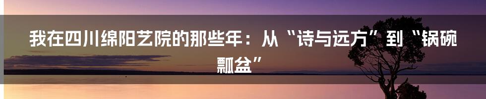 我在四川绵阳艺院的那些年：从“诗与远方”到“锅碗瓢盆”