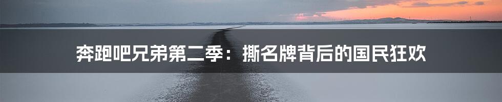 奔跑吧兄弟第二季:撕名牌背后的国民狂欢