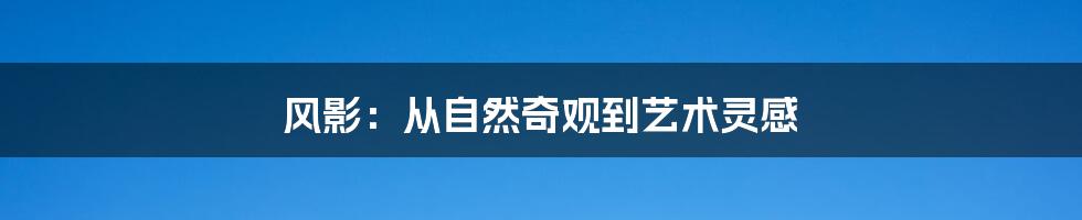 风影：从自然奇观到艺术灵感