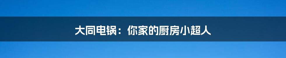 大同电锅：你家的厨房小超人