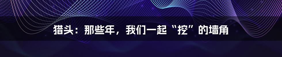 猎头:那些年,我们一起“挖”的墙角