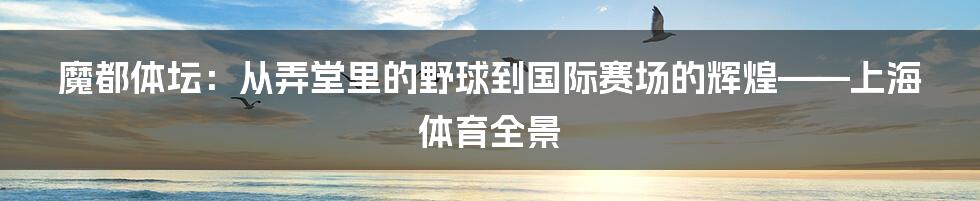 魔都体坛：从弄堂里的野球到国际赛场的辉煌——上海体育全景