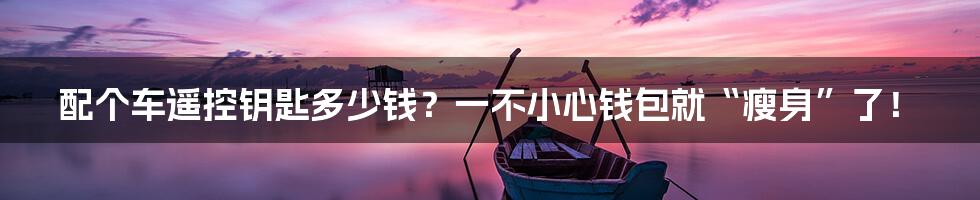 配个车遥控钥匙多少钱？一不小心钱包就“瘦身”了！