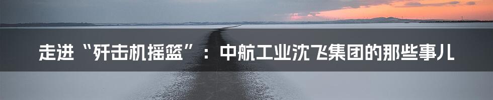 走进“歼击机摇篮”:中航工业沈飞集团的那些事儿