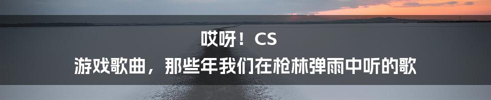 哎呀!CS 游戏歌曲,那些年我们在枪林弹雨中听的歌