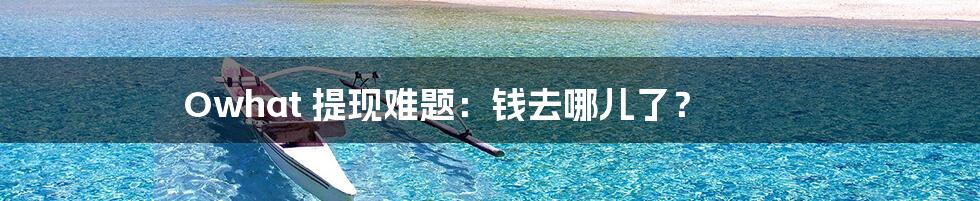 Owhat 提现难题：钱去哪儿了？