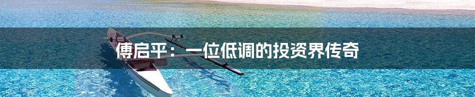 傅启平:一位低调的投资界传奇