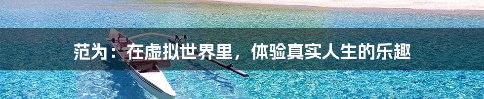 范为:在虚拟世界里,体验真实人生的乐趣