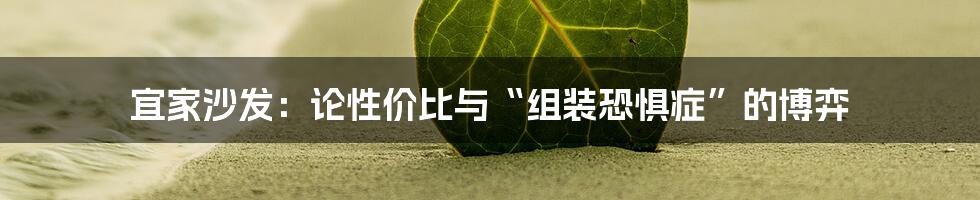 宜家沙发:论性价比与“组装恐惧症”的博弈