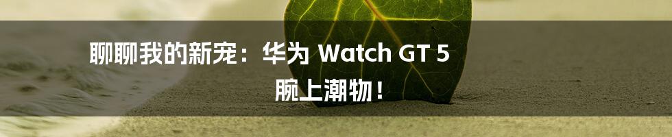 聊聊我的新宠:华为 Watch GT 5 腕上潮物!