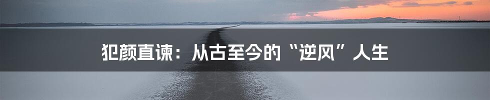 犯颜直谏：从古至今的“逆风”人生
