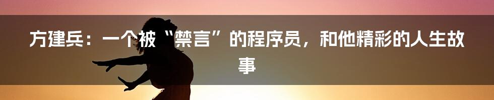 方建兵：一个被“禁言”的程序员，和他精彩的人生故事