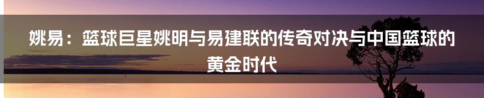 姚易：篮球巨星姚明与易建联的传奇对决与中国篮球的黄金时代