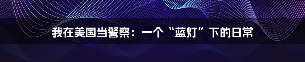 我在美国当警察:一个“蓝灯”下的日常