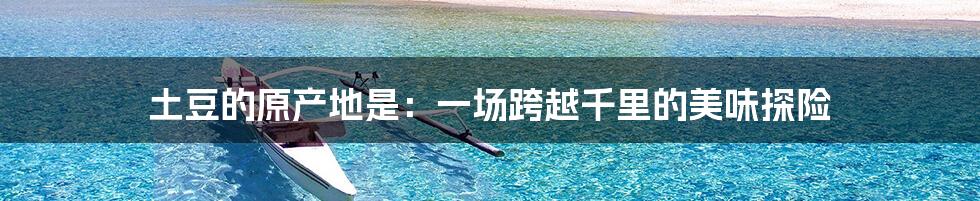 土豆的原产地是：一场跨越千里的美味探险
