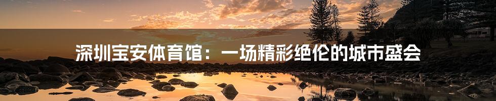 深圳宝安体育馆:一场精彩绝伦的城市盛会