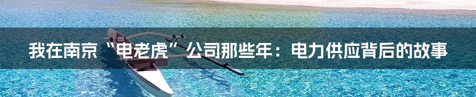 我在南京“电老虎”公司那些年:电力供应背后的故事