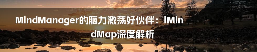 MindManager的脑力激荡好伙伴:iMindMap深度解析