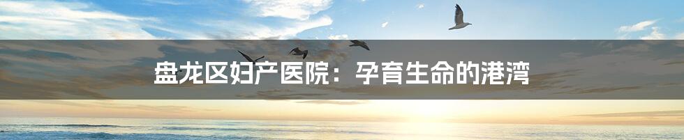 盘龙区妇产医院：孕育生命的港湾