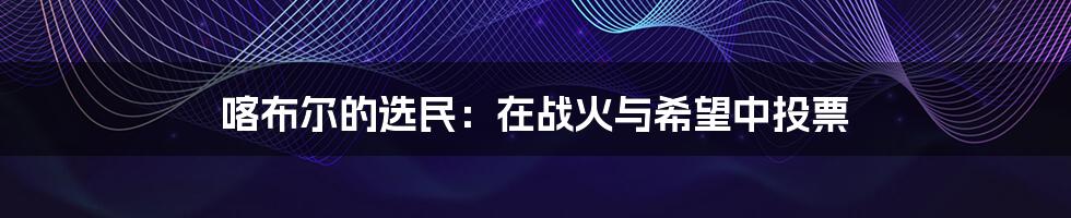 喀布尔的选民：在战火与希望中投票