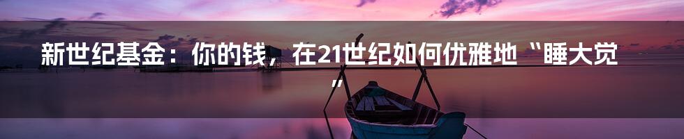 新世纪基金:你的钱,在21世纪如何优雅地“睡大觉”