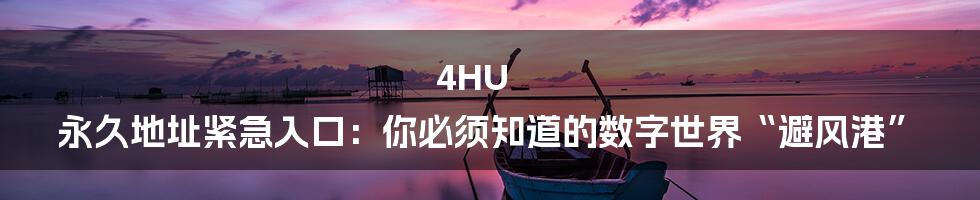 4HU 永久地址紧急入口:你必须知道的数字世界“避风港”