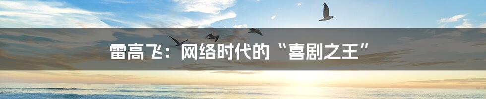雷高飞:网络时代的“喜剧之王”