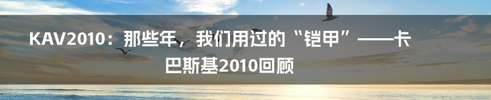 KAV2010：那些年，我们用过的“铠甲”——卡巴斯基2010回顾