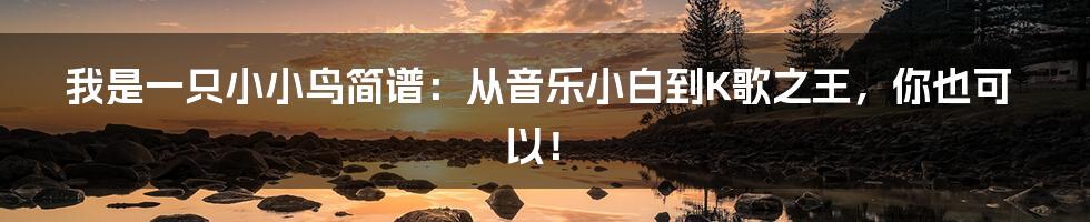 我是一只小小鸟简谱:从音乐小白到K歌之王,你也可以!