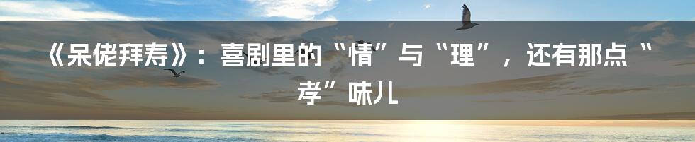 《呆佬拜寿》:喜剧里的“情”与“理”,还有那点“孝”味儿