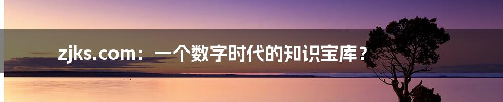 zjks.com：一个数字时代的知识宝库？
