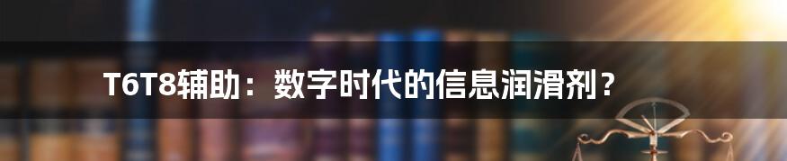 T6T8辅助:数字时代的信息润滑剂?