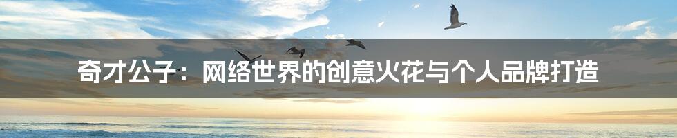 奇才公子：网络世界的创意火花与个人品牌打造