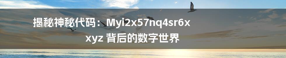 揭秘神秘代码:Myi2x57nq4sr6x xyz 背后的数字世界
