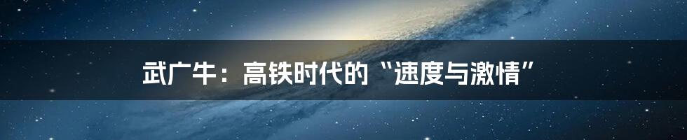 武广牛：高铁时代的“速度与激情”