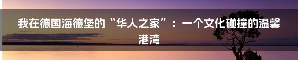 我在德国海德堡的“华人之家”:一个文化碰撞的温馨港湾