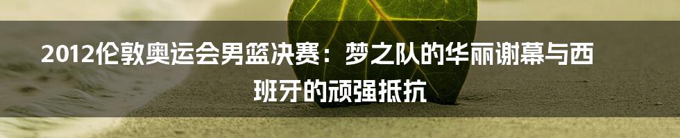 2012伦敦奥运会男篮决赛：梦之队的华丽谢幕与西班牙的顽强抵抗